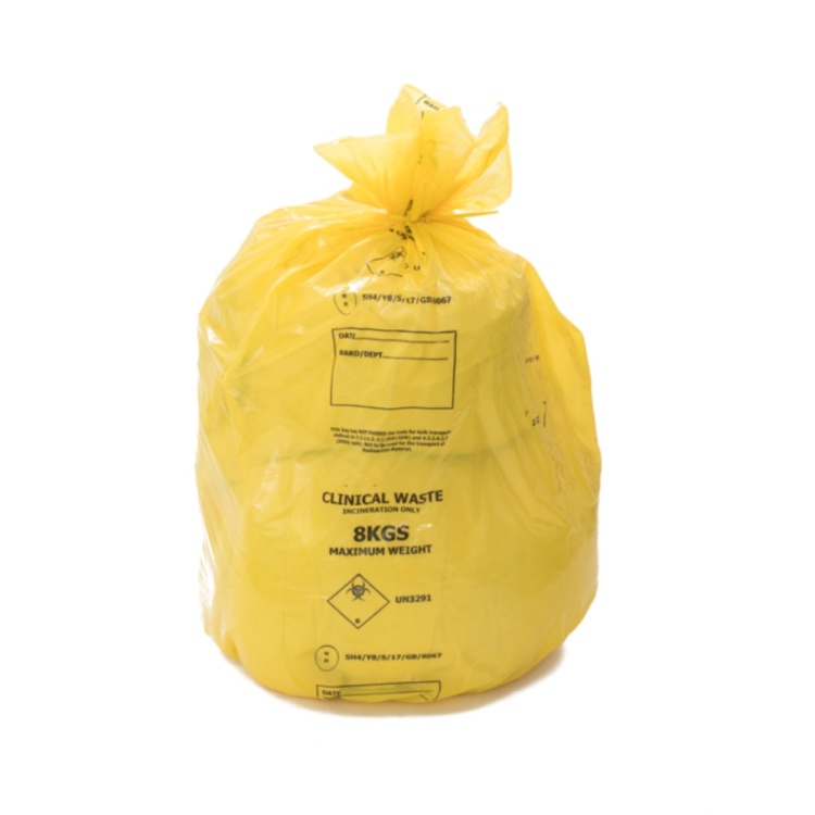 Yellow Heavy Duty Clinical Waste Sacks 90 Ltr 8 Kgs (25)